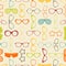 Colorful sunglasses and glasses seamless pattern