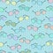 Colorful sunglasses seamless pattern, vector accessory background. Cartoon drawing multicolored pastel spectacles on