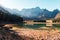 Colorful sunrise on Fusine lake