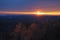 Colorful sunrise over layered mountains in Blowing Rock, North Carolina.