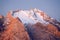 Colorful sunrise over Marmolada Peak - 3343 meters.