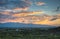 Colorful sunrise over Tucson mountains in Arizona