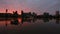 Colorful Sunset along Willamette River with Cityscape and Hawthorne Bridge in Portland Oregon Time Lapse 1080p