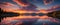 Colorful sunset, calm lake, shimmering reflections. Vibrant sunset over a lake. Nature background. Generative AI