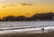 Colorful Sunset Kamakura Beach Mt Fuji Sagami Bay Kanagawa Japan