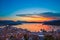 Colorful sunset over Aegean sea