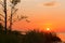 Colorful sunset over Gulf of Finland, summer night