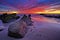 Colorful Sunset over the Pacific Ocean, Windansea Beach, La Jolla