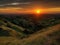 A colorful sunset over rolling hills created with Generative AI