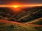 A colorful sunset over rolling hills created with Generative AI