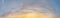 Colorful sunset. Panoramic sky with cloud. Cloudscape skyline background