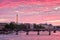 Colorful sunset in Paris
