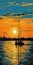 Colorful Sunset Sailboat In Kittery Harbor: Modern Impressionism Art