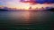 Colorful sunset or sunrise above the sea surface,Aerial view drone fly over open sea