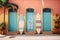 Colorful Surfboard Wall. Beach Ocean Summer Vacation Travel Lifestyle Photography