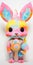 Colorful Surrealistic Dystopia Toy Bunny With Folk Art And Glitch Art Influences