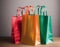Colorful and Sustainable Reusable Festive Shopping Bags.AI Generated