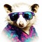 Colorful Sweater Raccoon: Exotic Stock Photo With Solarization Effect