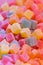 Colorful sweet cubic cut fruity Turkish delight lo