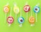 Colorful sweet lollipops