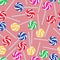 Colorful sweet lollipops seamless pattern