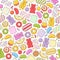 Colorful sweets pattern. Assorted candies.