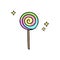 Colorful swirl lollipop candy illustration