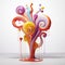 Colorful Swirled Tree Sculpture: A Hyper-detailed Expression Of Eccentric Creativity