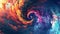 Colorful Swirling Vortex in Space