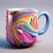 Colorful Swirls Coffee Mug With Realistic Details - Unique Design