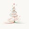 Colorful Swirls: A Minimalist Christmas Tree Vector Symbol