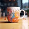 Colorful And Swirly Mug: A Playfully Intricate Graphic Illustration