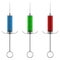 Colorful syringes models set