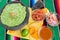 Colorful Table Setting for Mexican Appetizers