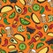 Colorful Taco Time Fiesta seamless pattern