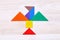 Colorful tangram puzzle in eagle shape