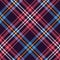 Colorful tartan plaid pattern vector. Seamless multicolored check plaid graphic in blue, pink, yellow, and white.