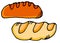 Colorful and tasty loaf. Hand-drawn vector illustration isolated