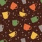 Colorful teacups seamless pattern