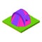 Colorful tent icon, isometric style