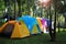 Colorful tents for camping