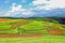 Colorful terrace fields with blue sky