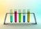 Colorful test tubes 3D rendering