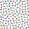 Colorful tetromino blocks in isometry seamless pattern