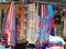 Colorful textiles fabrics market shop, Old Jaffa, Tel Aviv