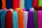 Colorful textiles scrolls