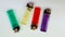 Colorful Thailand lighters on white background isolated.