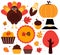 Colorful thanksgiving design elements