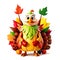 A colorful thanksgiving turkey generative AI