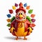 A colorful thanksgiving turkey generative AI